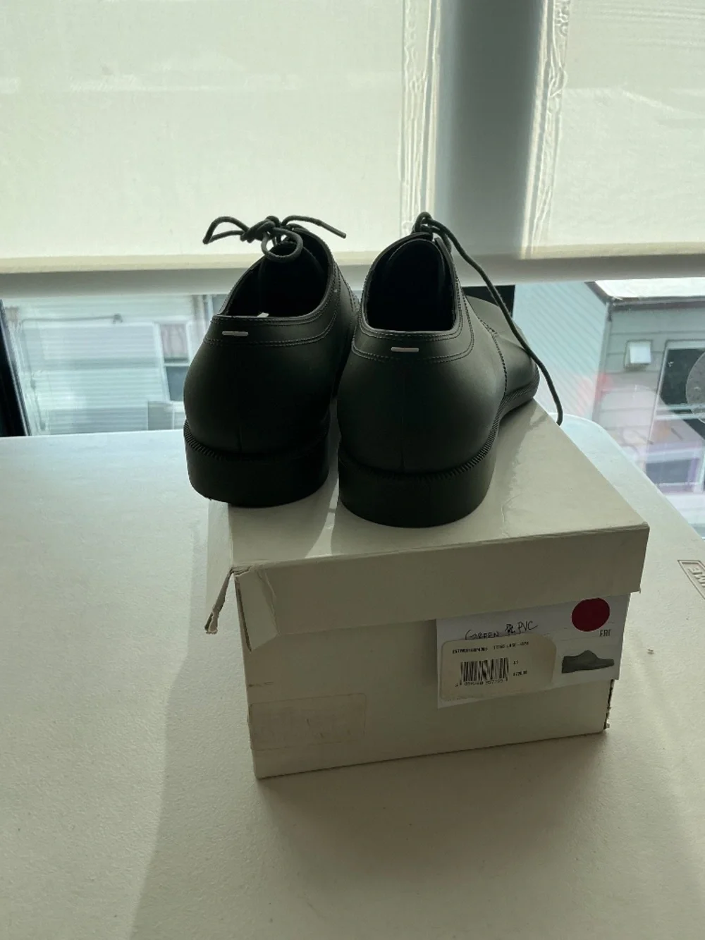 Maison Margiela Tabi Lace-Up Derby Shoes – Green PVC – EU 41